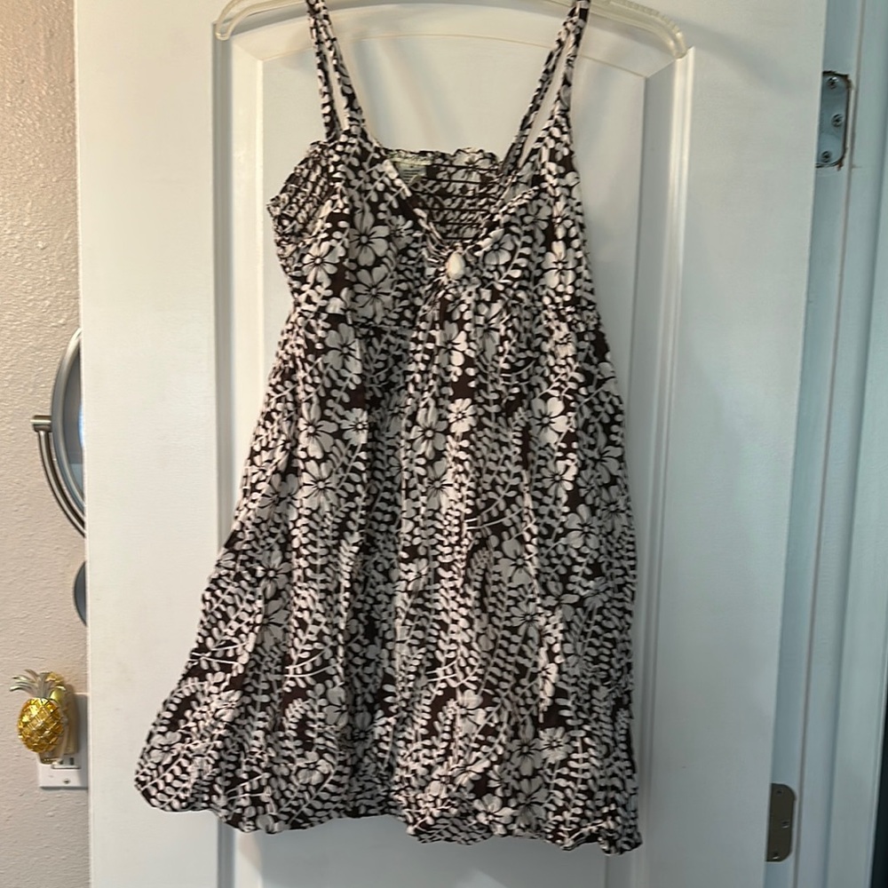 Floral Black and White Swim Coverup